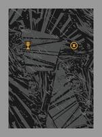 Abstract Composition with Trophy and Medal on Dark Textured Surface vector