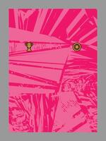 Trophy and Coin in a Futuristic Pink Geometric Design vector