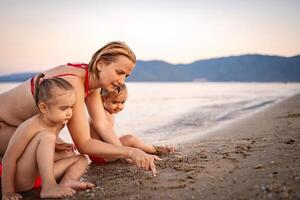 Enjoying a sunny beach day in Greece with family fun photo