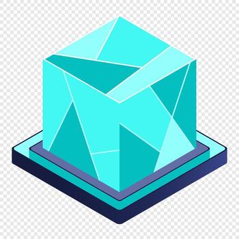 Isometric futuristic server. Isometric database or data center. Abstract blockchain. Cloud storage. vector