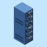 Server rack. Isometric server. Server network equipment. Computer network technology. Isometric technology. illustration. vector