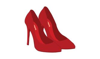 Pair of Red Stiletto Heels Isolated on White, Classy, Luxurious Red High Heels isolated on a White Background vector