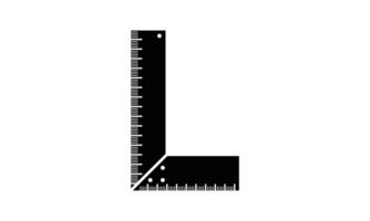 Carpenter's Square - Measuring Tool for Woodworking and Construction, L Shape Ruler, Angular Scale, Angled Measuring Ruler, Hardware Scale, Tailors Ruler Scale for Precise Measurement Silhouette vector