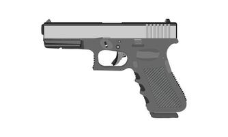Realistic Illustration of a Semi-Automatic Handgun, Firearm , Sidearm Pistol Isolated on a White Background vector