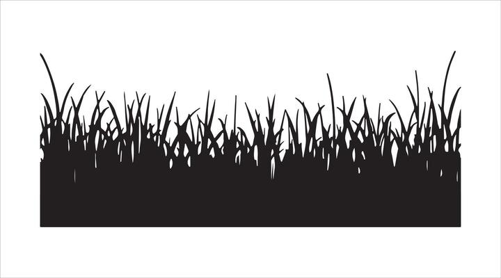Vibrant green grass. Elements in a field that stand alone. Spring and summer hand-drawn herbs, with a sketchy style of park lawns and meadows, showcasing cartoon flat botanical elements.