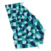 Georgia U.S. state country map in multicolor. vector