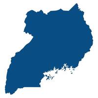 Uganda map. Map of Uganda in blue color without lake victoria vector