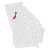 Georgia U.S. state country map with Atlanta. Map of the U.S. state of Georgia with capital city Atlanta city. vector