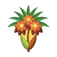 Vibrant Tropical Flowers Blooming in Lush Green Foliage, a Delightful Summer Illustration - Professional digital artwork with vibrant colors and detailed composition vector