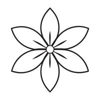 Serene Black and White Line Art Flower Blossom Illustration, Simple Floral Design, Elegant Minimalist Botanical Artwork for Peaceful Mood vector