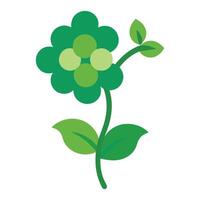 Serene Green Flower Blooming in Springtime A Cheerful, Simple Illustration of Natures Beauty - Professional digital artwork with vibrant colors and detailed composition vector