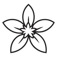 Serene Black and White Line Art Flower Blossom Illustration Simple, Elegant Floral Design for Peaceful Mood vector