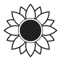 Simple Black and White Sunflower Design Elegant Floral Graphic for Peaceful and Serene Mood - Professional digital artwork with vibrant colors and detailed composition vector