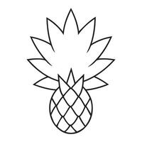Simple Line Drawing of a Tropical Pineapple Fruit, a Clean and Minimalist Design, Evoking a Relaxed Summer Mood vector
