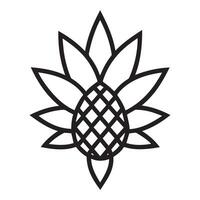 Elegant Black and White Line Art Sunflower Design A Simple, Modern Floral Illustration Perfect for Summer Projects vector