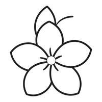 Serene Line Art Drawing of a Delicate Five-Petaled Flower Blossom in Simple Minimalist Style - Professional digital artwork with vibrant colors and detailed composition vector