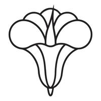 Elegant Line Art Drawing of a Serene, Blooming Flower on a White Background, Perfect for Botanical Illustrations and Designs vector