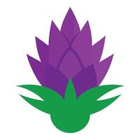 Serene Purple Thistle Flower Blooming Gracefully on White Background, Simple Flat Design Illustration - Professional digital artwork with vibrant colors and detailed composition vector