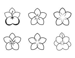 Six Simple Line Drawing Illustrations of Delicate Flowers in Serene Black and White Style - Professional digital artwork with vibrant colors and detailed composition vector