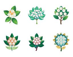 a litchi tree flower icon with small white crust vector