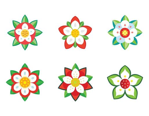a strawberry flower icon with five white petals an