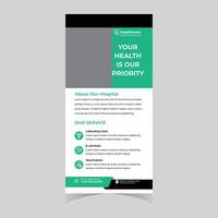 Professional Healthcare Roll-Up Banner Design Modern, Clean, and Informative Medical Services Advertisement - Professional digital artwork with vibrant colors and detailed composition vector