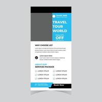 Modern Travel Tour World Roll-Up Banner Design 50 Off for New Members, Booking Now - Professional digital artwork with vibrant colors and detailed composition vector