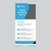Professional Modern Digital Marketing Agency Roll-Up Banner Design Template Featuring Blue and Gray Color Scheme vector