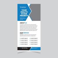 Professional Healthcare Roll-Up Banner Design Modern, Clean, and Informative for Clinic or Hospital - Professional digital artwork with vibrant colors and detailed composition vector