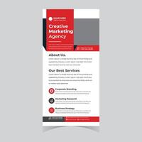 Sleek Red and Gray Creative Marketing Agency Roll-Up Banner Design for Business Promotion - Professional digital artwork with vibrant colors and detailed composition vector