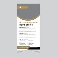 Elegant Interior Fashion Home Design Roll-up Banner Showcase Luxurious Property Features and Modern Style - Professional digital artwork with vibrant colors and detailed composition vector