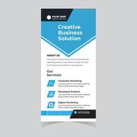 Professional Modern Creative Business Solution Roll-Up Banner Design for Marketing Services - Professional digital artwork with vibrant colors and detailed composition vector