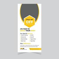 Build Your Body Today 50 Off Gym Membership Flyer for New Members with Cardio, Zumba, and More Fitness Classes vector