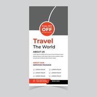 Exciting World Travel Package Flyer 50 Off for New Members, Book Your Dream Adventure Now vector