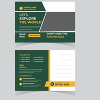 Exciting Travel Postcard Design Explore the World with 30 Discount, Book Now - Professional digital artwork with vibrant colors and detailed composition vector