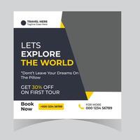 Inspiring Travel Ad Explore the World, Get 30 Off Your First Tour, Book Now - Professional digital artwork with vibrant colors and detailed composition vector