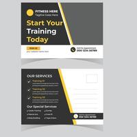 Modern Stylish Fitness Postcard Design Start Your Training Today with Our Expert Services - Professional digital artwork with vibrant colors and detailed composition vector