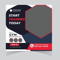 Start Your Fitness Journey Today Motivational Gym Training Social Media Post Design - Professional digital artwork with vibrant colors and detailed composition vector
