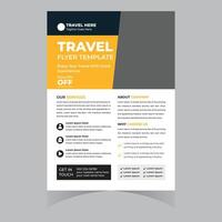 Modern Yellow and Gray Travel Flyer Template Enjoy 50 Off Exciting Travel Experiences - Professional digital artwork with vibrant colors and detailed composition vector