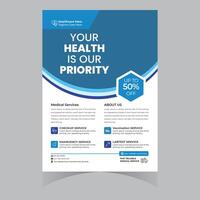 Professional Medical Services Flyer Up to 50 Off Healthcare, Promoting Checkups, Vaccinations, and Lab Tests vector