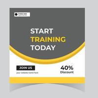 Motivational Fitness Training Social Media Post Design Start Your Journey Today with 40 Discount - Professional digital artwork with vibrant colors and detailed composition vector
