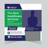 Exceptional Healthcare Services for Family Wellness Free Health Screening and Vaccination Offered - Professional digital artwork with vibrant colors and detailed composition vector