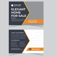 Elegant Home for Sale Postcard Design Modern Real Estate Marketing with Premium Property Features and Luxurious Amenities vector