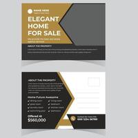 Post card design template. Postcard real estate, business postcards, postcard template, post card, postcard layout. Postcards design template vector