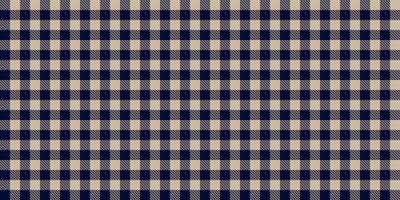 Seamless pattern with beige and navy buffalo plaid design, rustic checkered fabric, classic square textile layout, geometric structure for background, modern country style inspired graphic vector