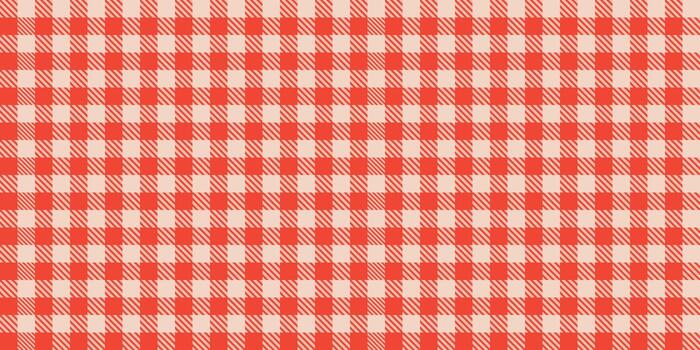 Seamless pattern red white checkered gingham retro picnic fabric tablecloth texture textile background summer decorative design traditional style wrapping illustration vector