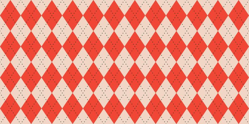 Seamless pattern red cream argyle diamond dotted background geometric decorative Christmas textile festive print traditional winter knitting style holiday sweater retro classic