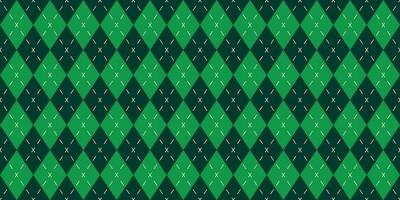 Seamless pattern with green and black argyle diamond geometric design, decorative classic textile texture for Saint Patrick's Day or festive retro fabric and clothing applications vector