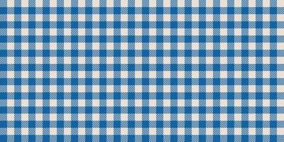 Seamless pattern with blue gingham check squares and diagonal stripes, traditional picnic tablecloth fabric texture, classic plaid background for textiles, crafts, decorations, design projects vector