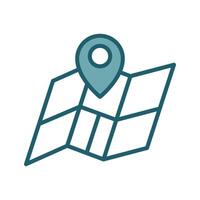 Folded Paper Map Symbol vector